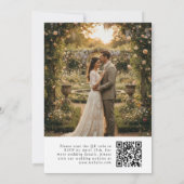 Wildflower QR Code Photo Wedding Invitation Kaart (Achterkant)