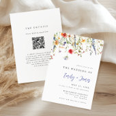 Wildflower QR Code Wedding Invitation