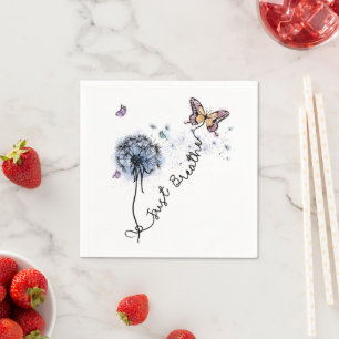 Wildflower Quote gewoon ademen Servet