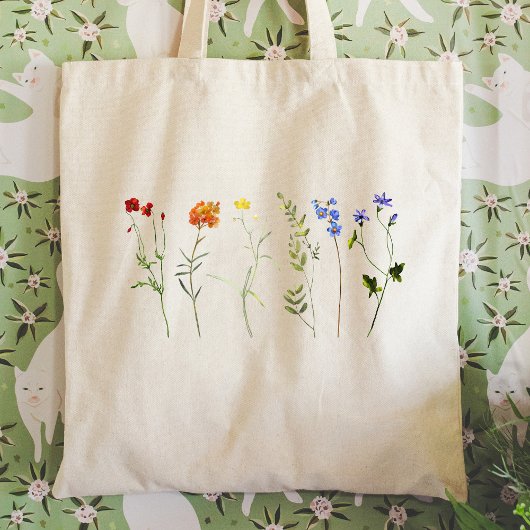 Wildflower Rainbow LGBTQ Pride Tote Bag