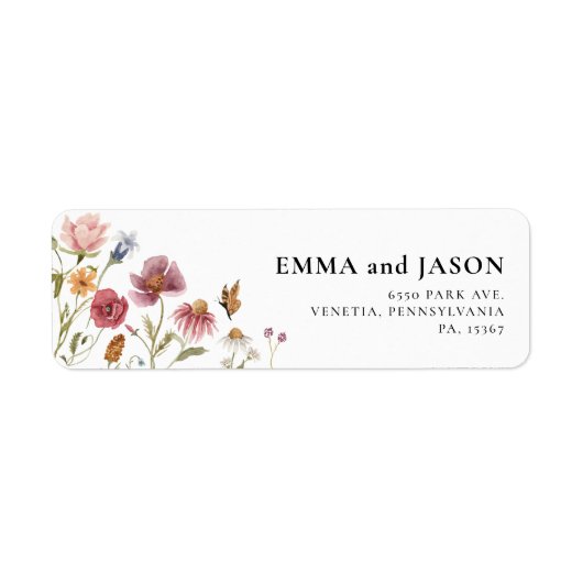 Wildflower Return Address Label (Voorkant)
