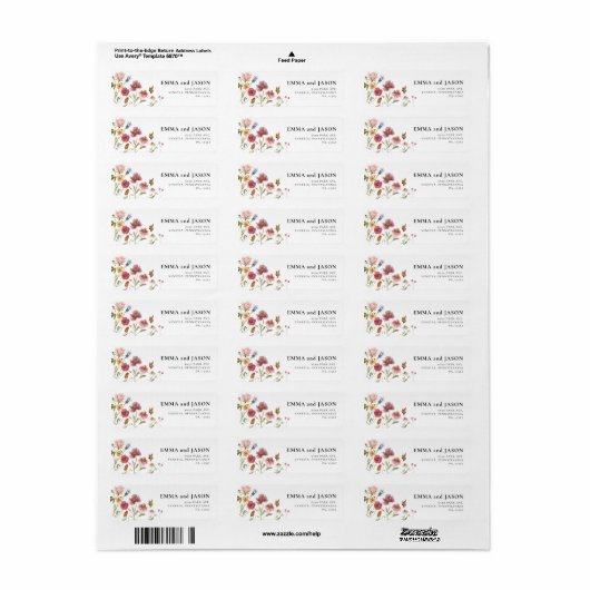 Wildflower Return Address Label (Full Sheet)