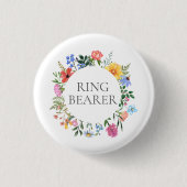 Wildflower Ringdrager Huwelijk  Ronde Button 3,2 Cm (Voorkant)
