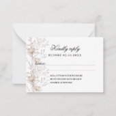 Wildflower roos gouden bruiloft reactie RSVP Notitiekaartje (Voorkant)