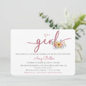 Wildflower & Rose Baby Shower Invitation (Debout devant)