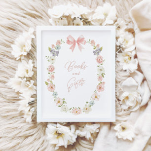 Wildflower Roze Bow Baby Meisjes Boeken & Geschenk Poster