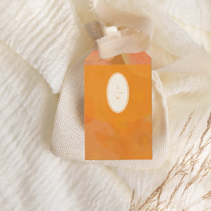 Wildflower Roze Poppy Wedding Monogram Cadeaulabel