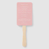 Wildflower Roze Waterverf Elegant Trouwprogramma Handwaaier (Achterkant)