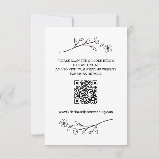 Wildflower RSVP Card met QR Code (Achterkant)