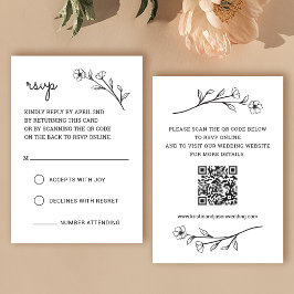 Wildflower RSVP Card met QR Code