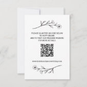 Wildflower RSVP Card met QR Code Kaartje (Achterkant)