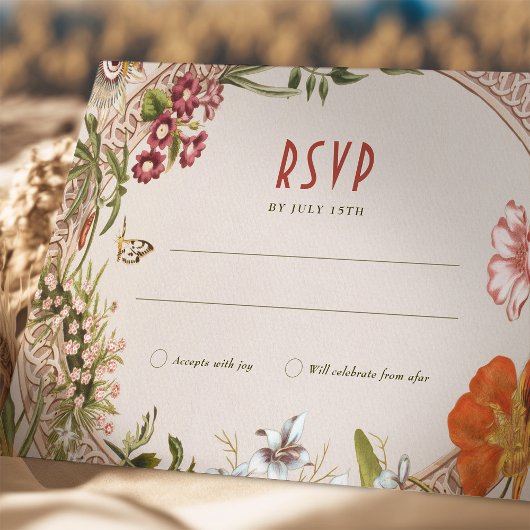 Wildflower RSVP Trouwtoevoeging Kaart