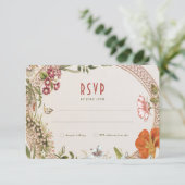 Wildflower RSVP Trouwtoevoeging Kaart (Staand voorkant)