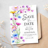 Wildflower Rustic Boho Waterverf Elegante bruiloft Save The Date