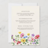Wildflower Rustic Chic Boho Floral Details Huwelij Kaart (Achterkant)