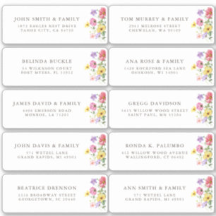 Wildflower Rustic Chic boho Floral Guest Address Sticker