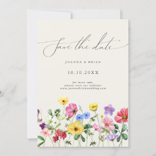 Wildflower Rustic Chic Floral Boho Bewaar de datum Save The Date