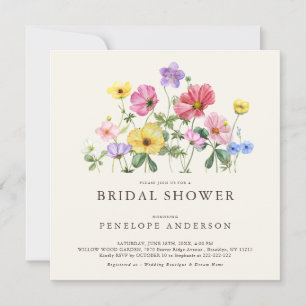 Wildflower Rustic Chic Floral Boho C Vrijgezellenf Kaart