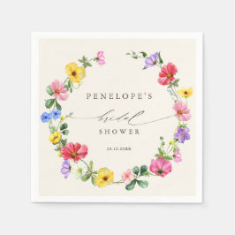 Wildflower Rustic Chic Floral boho Vrijgezellenfee Servet