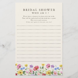 Wildflower Rustic Chic Floral Wie ben ik spel