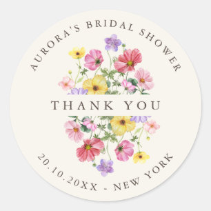 Wildflower Rustic Chic Vrijgezellenfeest bedankt Ronde Sticker