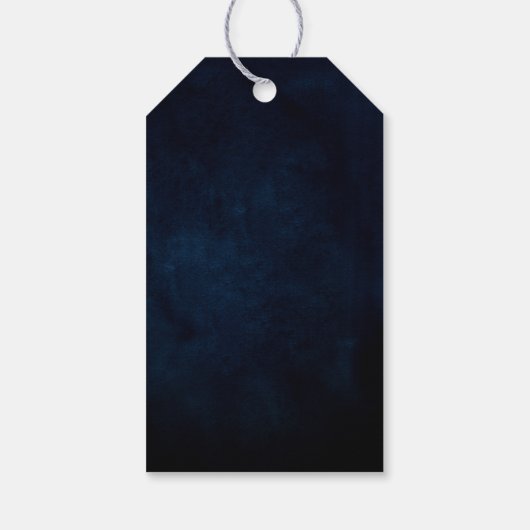 Wildflower Rustic Country Boho Floral Navy Wedding Cadeaulabel (Achterkant)