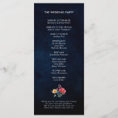 Wildflower Rustic Country Boho Floral Navy Wedding Programma (Achterkant)