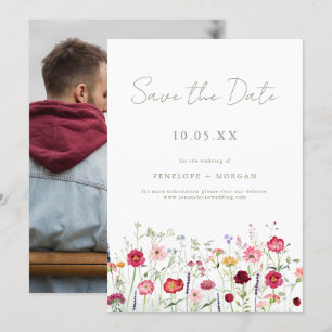 Wildflower Rustic Country Floral Garden Wedding Save The Date