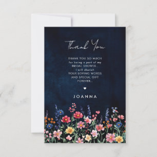 Wildflower Rustic Country Floral Vrijgezellenfeest Bedankkaart