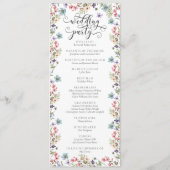Wildflower Rustic Floral Wedding Programma (Achterkant)