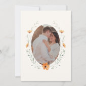Wildflower Rustic Sage Green Photo Wedding  Kaart (Achterkant)
