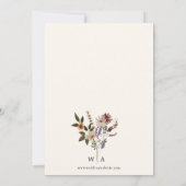 Wildflower Rustic Wedding Kaart (Achterkant)