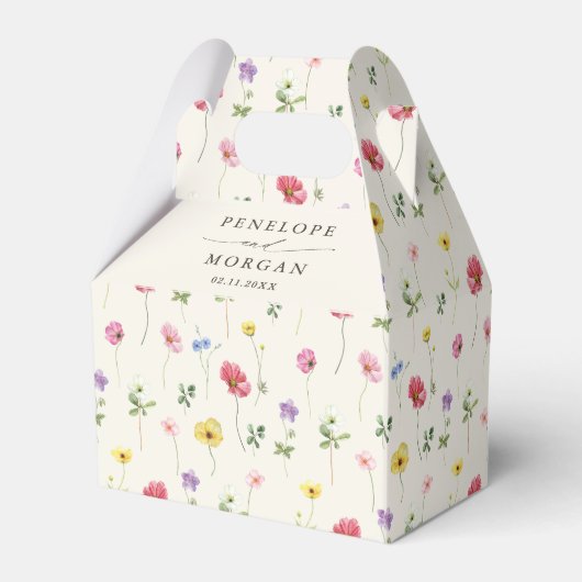 Wildflower Rustiek Chic Bloemen Boho Country Weddi Bedankdoosjes (Achterkant)