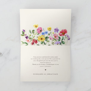 Wildflower Rustiek Chic Bloemen Boho Country Weddi Bedankkaart