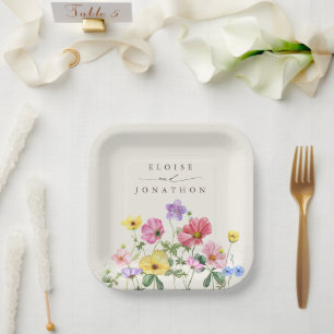 Wildflower Rustiek Chic Bloemen Boho Country Weddi Papieren Bordje