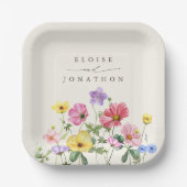 Wildflower Rustiek Chic Bloemen Boho Country Weddi Papieren Bordje (Voorkant)