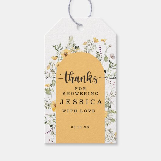 Wildflower Rustiek Vrijgezellenfeest Favor Cadeau Cadeaulabel (Voorkant)