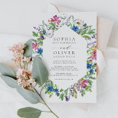 Wildflower rustieke bloemen bruiloft kaart