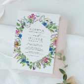 Wildflower rustieke bloemen bruiloft kaart