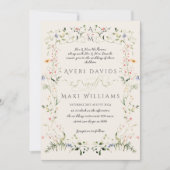 Wildflower rustieke Boho bloemenbruiloft Kaart (Voorkant)