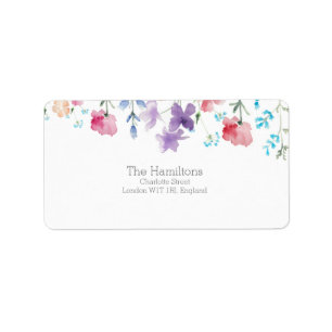  Wildflower rustieke bruiloft adres label