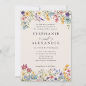 Wildflower rustieke land bruiloft bloemen kaart (Voorkant)