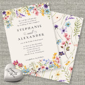 Wildflower rustieke land bruiloft bloemen kaart