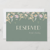 Wildflower Sage Deco Bruiloft Gereserveerd teken (Voorkant)