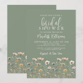 Wildflower Sage Green Bridal Shower Kaart (Voorkant / Achterkant)