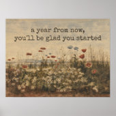Wildflower schilderij Inspirerend Quote Poster (Voorkant)