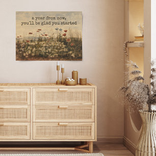 Wildflower schilderij Inspirerend Quote Poster