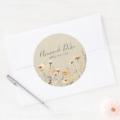 Wildflower-script Ronde Sticker (Envelop)