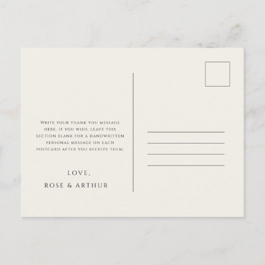 Wildflower Script Weddenschap Dank u Briefkaart (Achterkant)