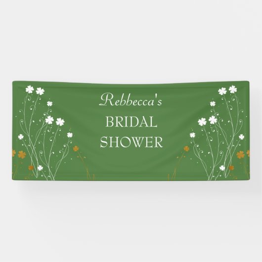 Wildflower Shamrocks Green White Custom Welcome Spandoek (Horizontaal)